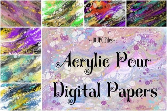 Acrylic Pour Digital Paper and Backgrounds: A Versatile Tool for Creative Projects