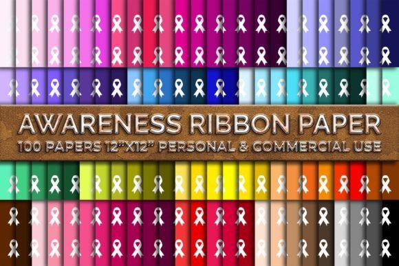 Awareness Ribbon Digital Papers Pattern: A Versatile Design Resource for Creative Projects