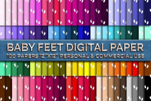 Baby Feet Print Background Digital Paper: A Versatile Design Asset for Creators and Businesses