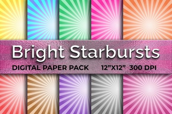 Bright Starbursts Digital Paper Pack