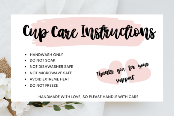 Editable Canva Template Cup Care Instructions 7