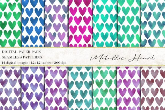 Exploring the Versatility of Metallic Heart Digital Papers in Creative Projects