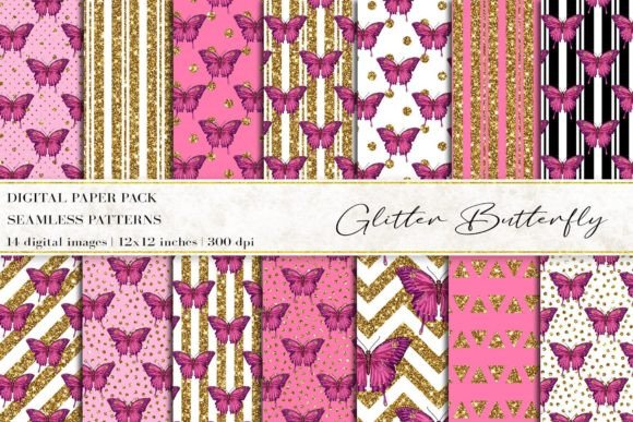 Glitter Butterfly Digital Papers: A Versatile Design Resource for Creative Projects
