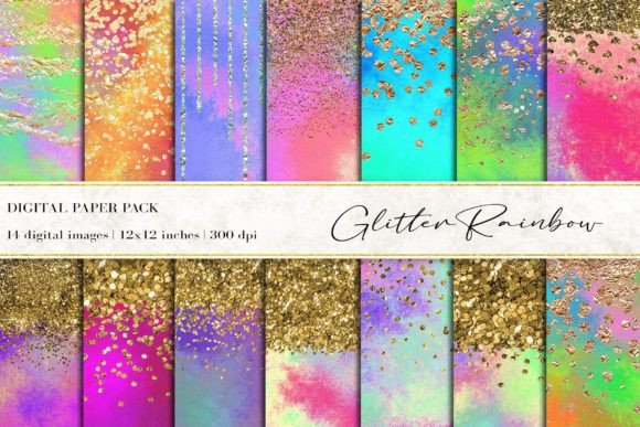 Glitter Rainbow Digital Papers: A Versatile Tool for Creative Projects