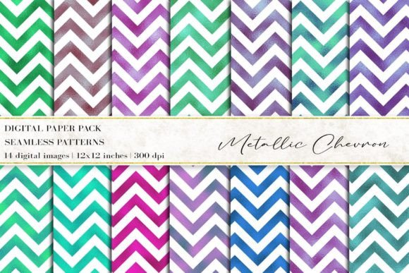 Metallic Chevron Digital Papers: A Versatile Design Resource for Creative Projects