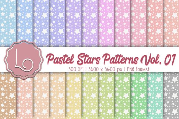 Pastel Stars Patterns Vol. 01: A Versatile Design Resource for Creative Projects