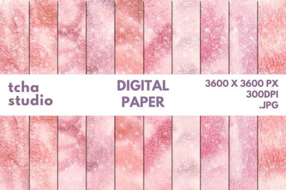 Peach Abstract Glitter Digital Paper