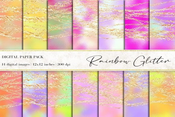 Rainbow Glitter Digital Papers: A Versatile Asset for Creative and Professional Projects