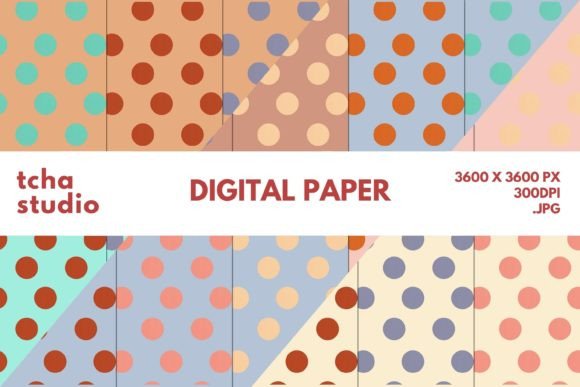 Retro Dot Seamless Pattern Digital Paper