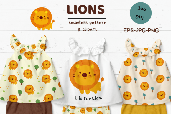 Seamless Pattern Vector with Cute Lion: A Versatile Design Asset for Creative Projects