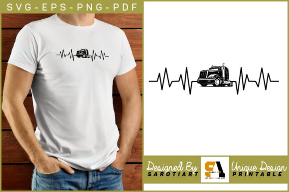 Truck Driver Heartbeat Vector Design: A Unique Way to Celebrate the Road Life