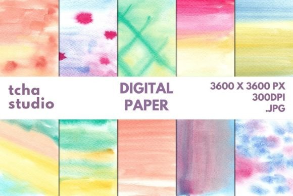 Watercolor Vivid Digital Papers