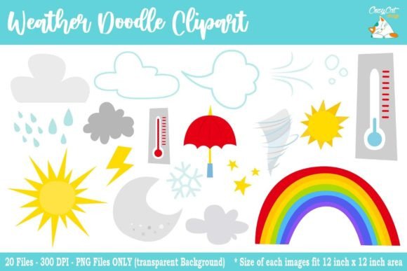Weather Doodle Clip Art for Creative Projects